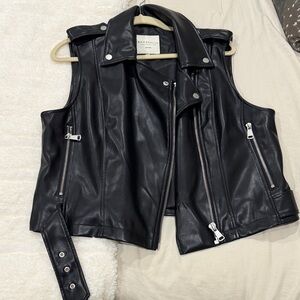 Black faux Leather Vest